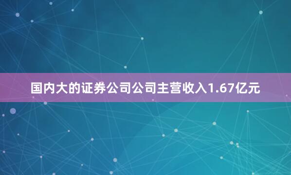 国内大的证券公司公司主营收入1.67亿元