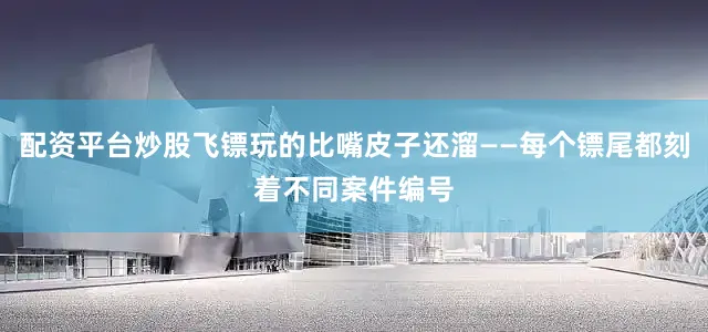 配资平台炒股飞镖玩的比嘴皮子还溜——每个镖尾都刻着不同案件编号